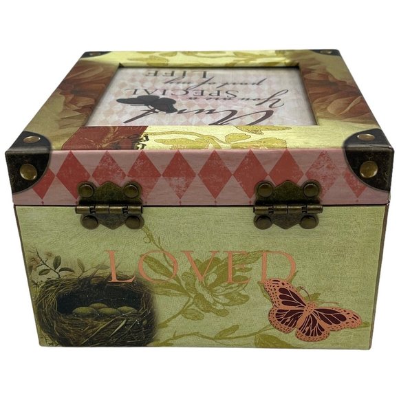 Photo Top Velvet Lined Jewelry Music Box Aunt That's What Friends Are For Song - Picture 8 of 14